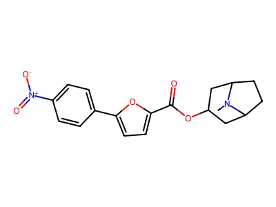 1-alpha-H,5-alpha-H-Tropan-3-alpha-ol, 5-(p-nitrophenyl)-2-furoate structure