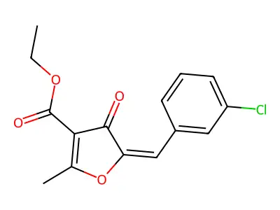 Ethyl 5-[(3-chlorophenyl)methylidene]-2-methyl-4-oxofuran-3-carboxylate structure