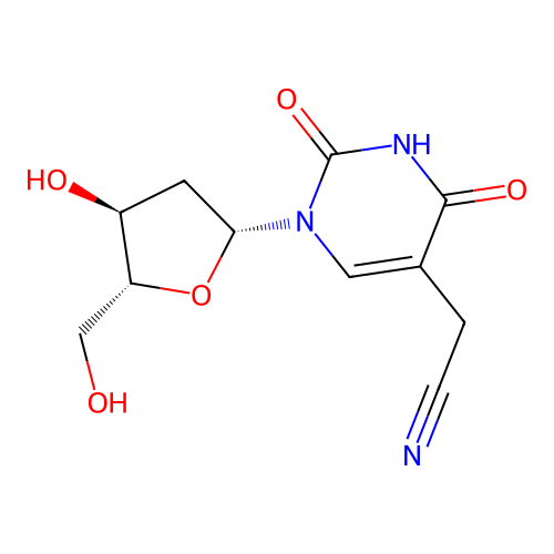 5-(cyanomethyl)-2'-deoxyuridine structure