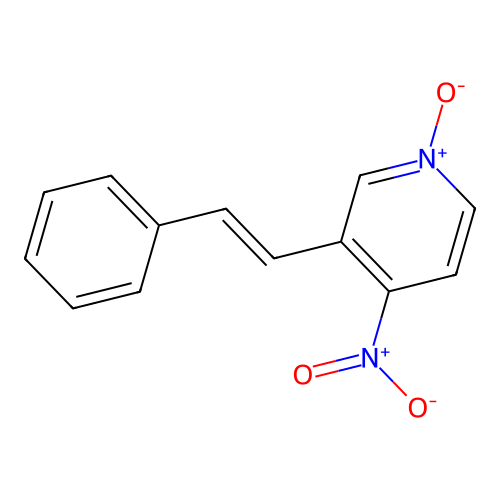 4-nitro-1-oxido-3-[(E)-2-phenylethenyl]pyridin-1-ium structure