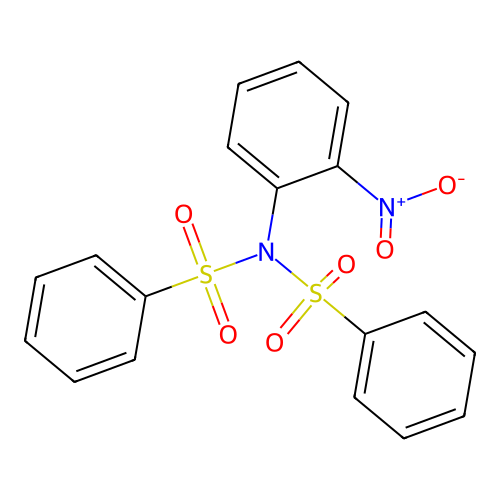 N-(benzenesulfonyl)-N-(2-nitrophenyl)benzenesulfonamide structure