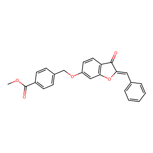 Methyl 4-{[3-oxo-2-(phenylmethylene)benzo[3,4-b]furan-6-yloxy]methyl}benzoate structure