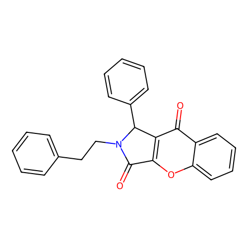1-Phenyl-2-(2-phenylethyl)-1,2-dihydrochromeno[2,3-c]pyrrole-3,9-dione structure