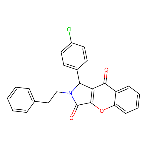 1-(4-Chlorophenyl)-2-(2-phenylethyl)-1,2-dihydrochromeno[2,3-c]pyrrole-3,9-dione structure