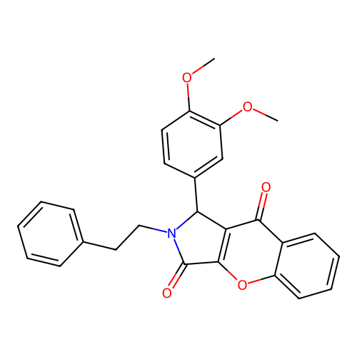 1-(3,4-dimethoxyphenyl)-2-phenethyl-1H-chromeno[2,3-c]pyrrole-3,9-dione structure