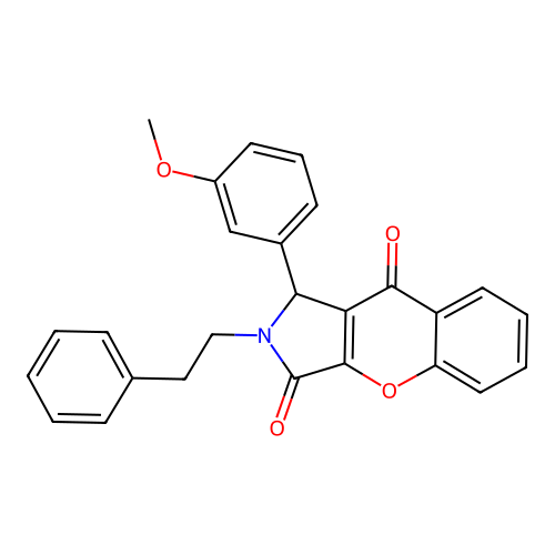 1-(3-methoxyphenyl)-2-(2-phenylethyl)-1,2-dihydrochromeno[2,3-c]pyrrole-3,9-dione structure