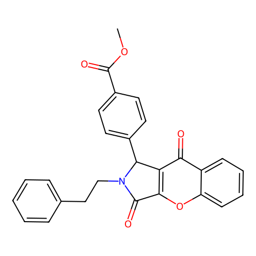 methyl 4-(3,9-dioxo-2-phenethyl-1H-chromeno[2,3-c]pyrrol-1-yl)benzoate structure