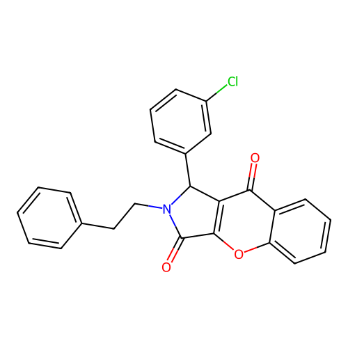 1-(3-Chlorophenyl)-2-(2-phenylethyl)-1,2-dihydrochromeno[2,3-c]pyrrole-3,9-dione structure