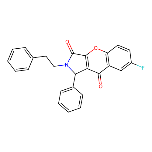 7-Fluoro-1-phenyl-2-(2-phenylethyl)-1,2-dihydrochromeno[2,3-c]pyrrole-3,9-dione structure