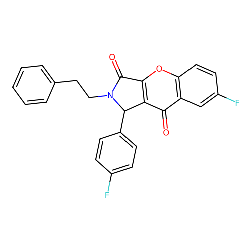 7-fluoro-1-(4-fluorophenyl)-2-(2-phenylethyl)-1,2-dihydrochromeno[2,3-c]pyrrole-3,9-dione structure