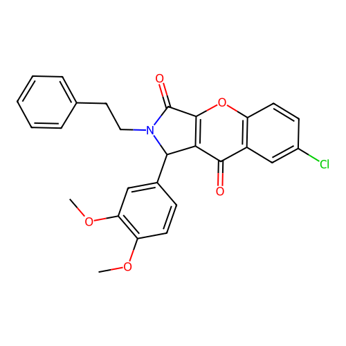 7-chloro-1-(3,4-dimethoxyphenyl)-2-(2-phenylethyl)-1,2-dihydrochromeno[2,3-c]pyrrole-3,9-dione structure