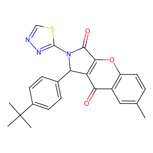 1-(4-tert-butylphenyl)-7-methyl-2-(1,3,4-thiadiazol-2-yl)-1,2-dihydrochromeno[2,3-c]pyrrole-3,9-dione structure