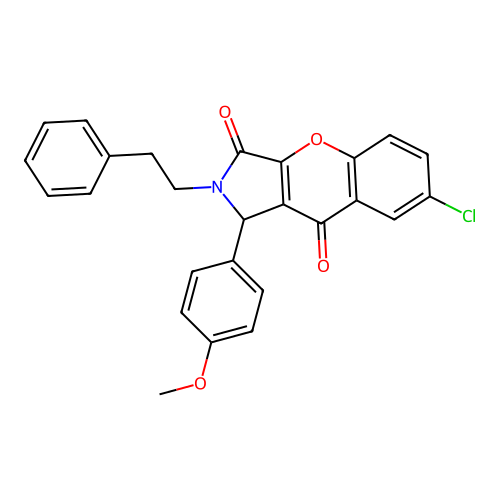7-chloro-1-(4-methoxyphenyl)-2-(2-phenylethyl)-1,2-dihydrochromeno[2,3-c]pyrrole-3,9-dione structure