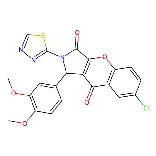 7-chloro-1-(3,4-dimethoxyphenyl)-2-(1,3,4-thiadiazol-2-yl)-1,2-dihydrochromeno[2,3-c]pyrrole-3,9-dione structure