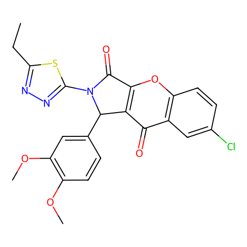 7-chloro-1-(3,4-dimethoxyphenyl)-2-(5-ethyl-1,3,4-thiadiazol-2-yl)-1,2-dihydrochromeno[2,3-c]pyrrole-3,9-dione structure