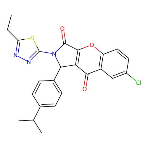 7-chloro-2-(5-ethyl-1,3,4-thiadiazol-2-yl)-1-(4-isopropylphenyl)-1,2-dihydrochromeno[2,3-c]pyrrole-3,9-dione structure
