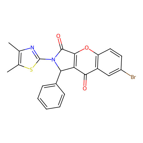 7-bromo-2-(4,5-dimethyl-1,3-thiazol-2-yl)-1-phenyl-1H-chromeno[2,3-c]pyrrole-3,9-dione structure
