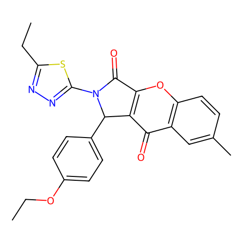 1-(4-ethoxyphenyl)-2-(5-ethyl-1,3,4-thiadiazol-2-yl)-7-methyl-1,2-dihydrochromeno[2,3-c]pyrrole-3,9-dione structure
