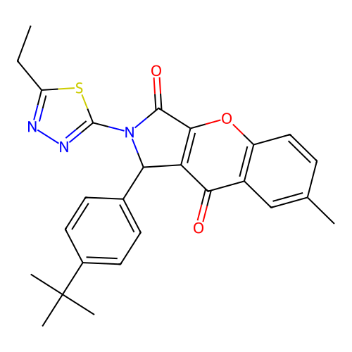 1-(4-(tert-butyl)phenyl)-2-(5-ethyl-1,3,4-thiadiazol-2-yl)-7-methyl-1,2-dihydrochromeno[2,3-c]pyrrole-3,9-dione structure