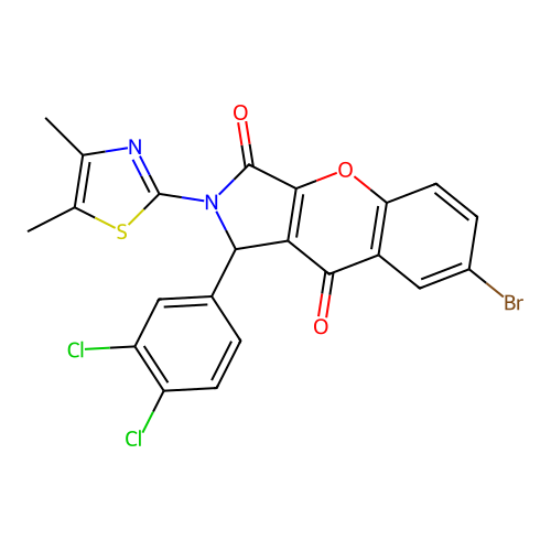 7-bromo-1-(3,4-dichlorophenyl)-2-(4,5-dimethyl-1,3-thiazol-2-yl)-1,2-dihydrochromeno[2,3-c]pyrrole-3,9-dione structure
