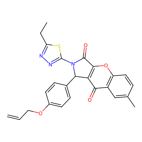 1-(4-(allyloxy)phenyl)-2-(5-ethyl-1,3,4-thiadiazol-2-yl)-7-methyl-1,2-dihydrochromeno[2,3-c]pyrrole-3,9-dione structure