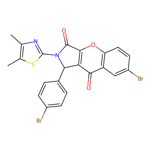 7-bromo-1-(4-bromophenyl)-2-(4,5-dimethyl-1,3-thiazol-2-yl)-1,2-dihydrochromeno[2,3-c]pyrrole-3,9-dione structure