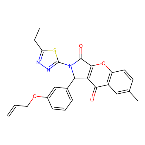 1-(3-(allyloxy)phenyl)-2-(5-ethyl-1,3,4-thiadiazol-2-yl)-7-methyl-1,2-dihydrochromeno[2,3-c]pyrrole-3,9-dione structure