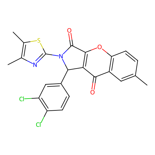 1-(3,4-dichlorophenyl)-2-(4,5-dimethyl-1,3-thiazol-2-yl)-7-methyl-1,2-dihydrochromeno[2,3-c]pyrrole-3,9-dione structure