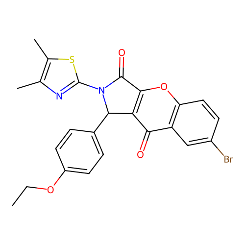 7-bromo-2-(4,5-dimethyl-1,3-thiazol-2-yl)-1-(4-ethoxyphenyl)-1,2-dihydrochromeno[2,3-c]pyrrole-3,9-dione structure