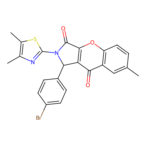 1-(4-bromophenyl)-2-(4,5-dimethyl-1,3-thiazol-2-yl)-7-methyl-1,2-dihydrochromeno[2,3-c]pyrrole-3,9-dione structure