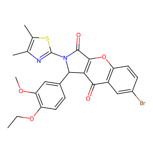 7-bromo-2-(4,5-dimethyl-1,3-thiazol-2-yl)-1-(4-ethoxy-3-methoxyphenyl)-1,2-dihydrochromeno[2,3-c]pyrrole-3,9-dione structure