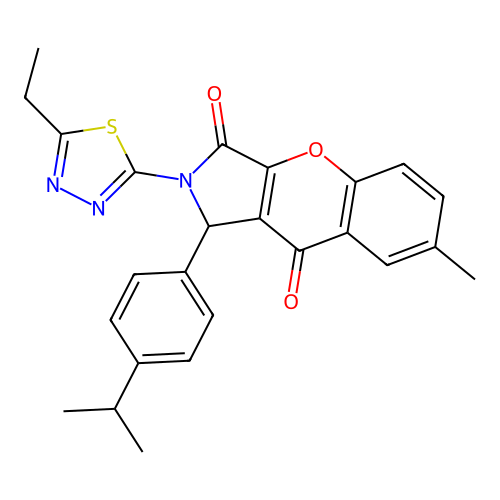 2-(5-ethyl-1,3,4-thiadiazol-2-yl)-1-(4-isopropylphenyl)-7-methyl-1,2-dihydrochromeno[2,3-c]pyrrole-3,9-dione structure