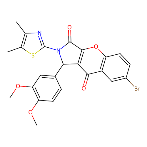 7-bromo-1-(3,4-dimethoxyphenyl)-2-(4,5-dimethyl-1,3-thiazol-2-yl)-1,2-dihydrochromeno[2,3-c]pyrrole-3,9-dione structure