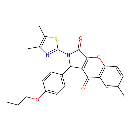 2-(4,5-dimethyl-1,3-thiazol-2-yl)-7-methyl-1-(4-propoxyphenyl)-1,2-dihydrochromeno[2,3-c]pyrrole-3,9-dione structure