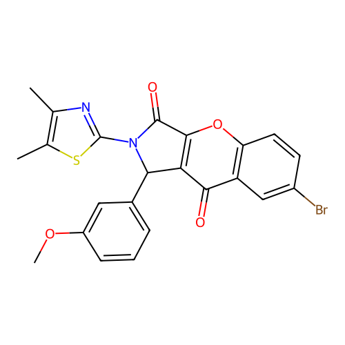 7-bromo-2-(4,5-dimethyl-1,3-thiazol-2-yl)-1-(3-methoxyphenyl)-1,2-dihydrochromeno[2,3-c]pyrrole-3,9-dione structure