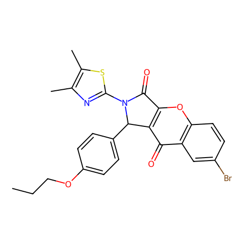 7-bromo-2-(4,5-dimethyl-1,3-thiazol-2-yl)-1-(4-propoxyphenyl)-1,2-dihydrochromeno[2,3-c]pyrrole-3,9-dione structure