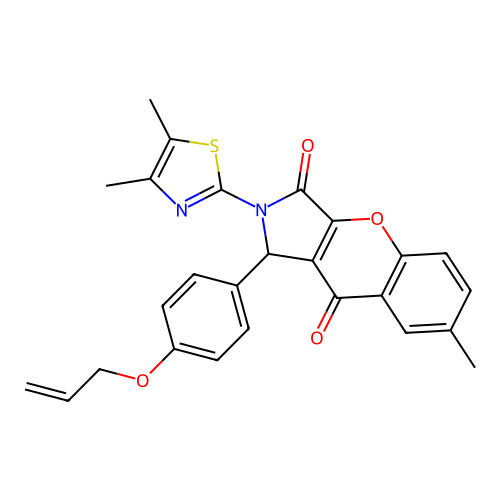 1-(4-(allyloxy)phenyl)-2-(4,5-dimethylthiazol-2-yl)-7-methyl-1,2-dihydrochromeno[2,3-c]pyrrole-3,9-dione structure