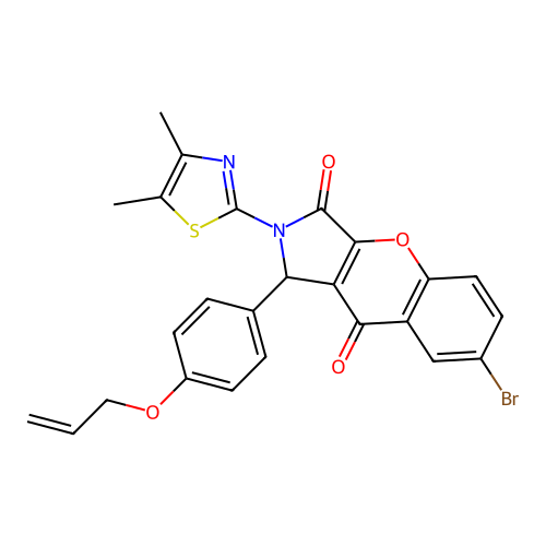 7-bromo-2-(4,5-dimethyl-1,3-thiazol-2-yl)-1-[4-(prop-2-en-1-yloxy)phenyl]-1,2-dihydrochromeno[2,3-c]pyrrole-3,9-dione structure