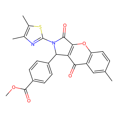 methyl 4-[2-(4,5-dimethyl-1,3-thiazol-2-yl)-7-methyl-3,9-dioxo-1,2,3,9-tetrahydrochromeno[2,3-c]pyrrol-1-yl]benzoate structure