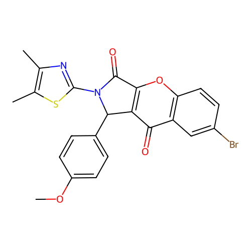 7-bromo-2-(4,5-dimethyl-1,3-thiazol-2-yl)-1-(4-methoxyphenyl)-1,2-dihydrochromeno[2,3-c]pyrrole-3,9-dione structure