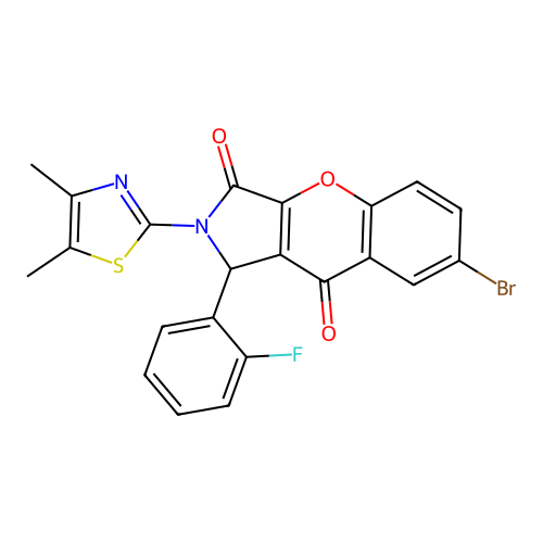 7-bromo-2-(4,5-dimethyl-1,3-thiazol-2-yl)-1-(2-fluorophenyl)-1,2-dihydrochromeno[2,3-c]pyrrole-3,9-dione structure