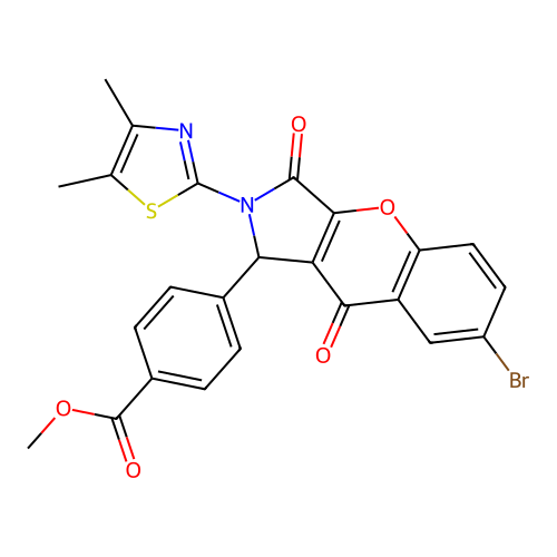 methyl 4-[7-bromo-2-(4,5-dimethyl-1,3-thiazol-2-yl)-3,9-dioxo-1,2,3,9-tetrahydrochromeno[2,3-c]pyrrol-1-yl]benzoate structure
