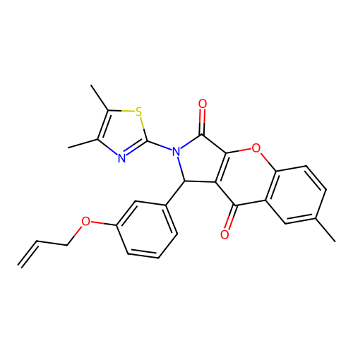 2-(4,5-dimethyl-1,3-thiazol-2-yl)-7-methyl-1-[3-(prop-2-en-1-yloxy)phenyl]-1,2-dihydrochromeno[2,3-c]pyrrole-3,9-dione structure