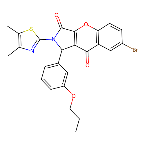 7-bromo-2-(4,5-dimethyl-1,3-thiazol-2-yl)-1-(3-propoxyphenyl)-1,2-dihydrochromeno[2,3-c]pyrrole-3,9-dione structure