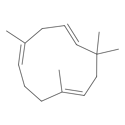 (1Z,4E,8E)-2,6,6,9-tetramethylcycloundeca-1,4,8-triene structure