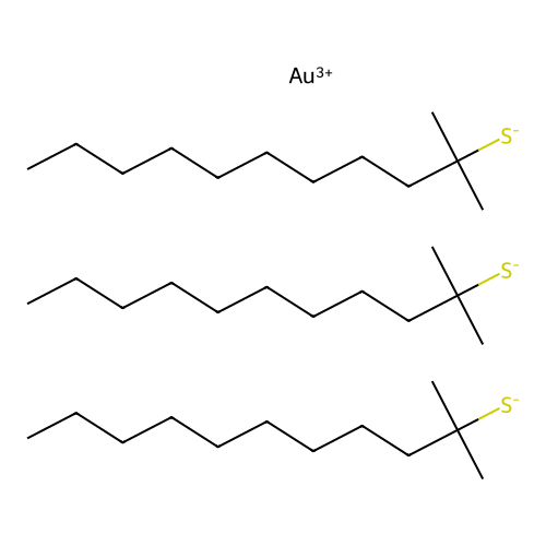 tert-dodecanethiol, gold(3+) salt structure