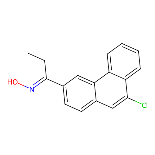 (NE)-N-[1-(9-chlorophenanthren-3-yl)propylidene]hydroxylamine structure