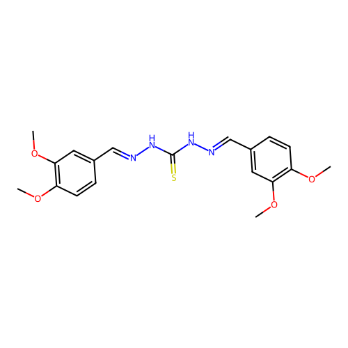 1,3-Bis[(3,4-dimethoxyphenyl)methylideneamino]thiourea structure