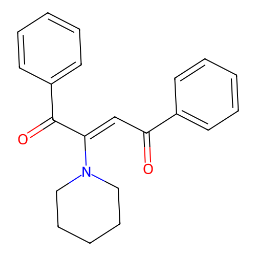 (Z)-1,4-diphenyl-2-piperidin-1-ylbut-2-ene-1,4-dione structure