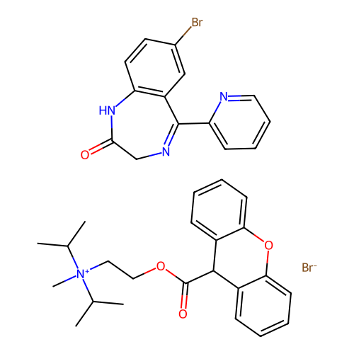 Bromazepam mixture with Propantheline bromide structure